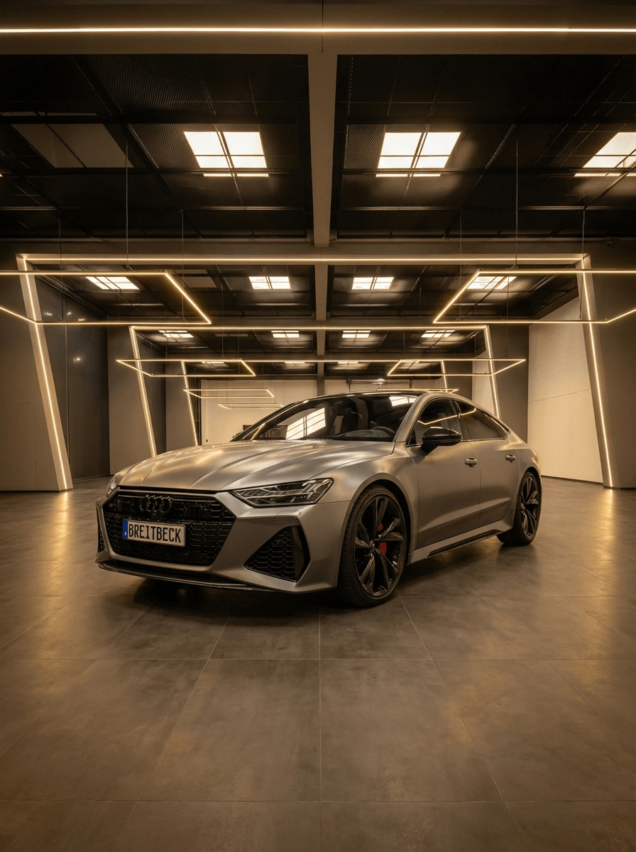 Audi RS7 Sportback in Schwarz, Seitenansicht