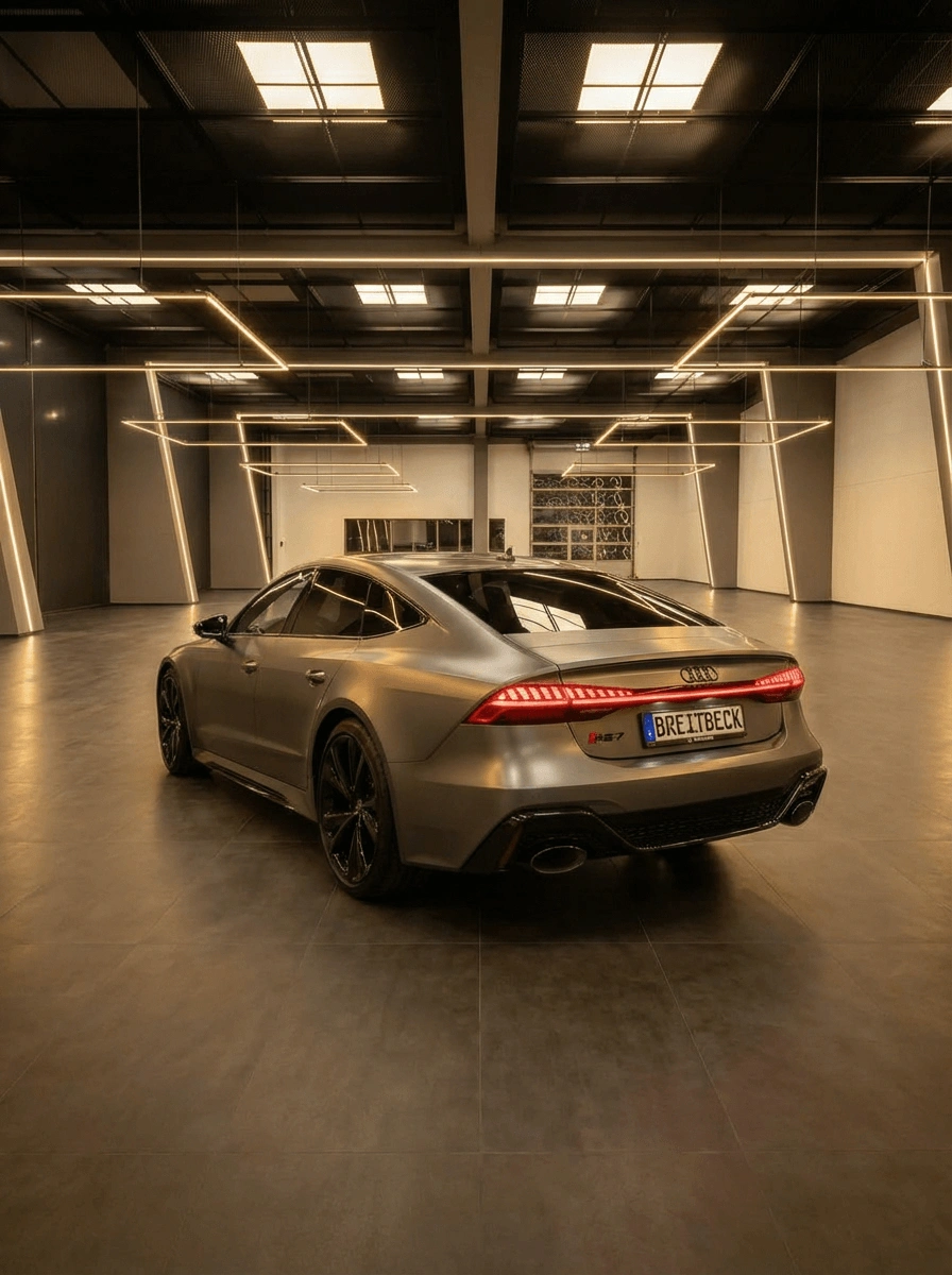 Audi A7 Seitenansicht mit sportlichem Design und eleganter Linienführung
