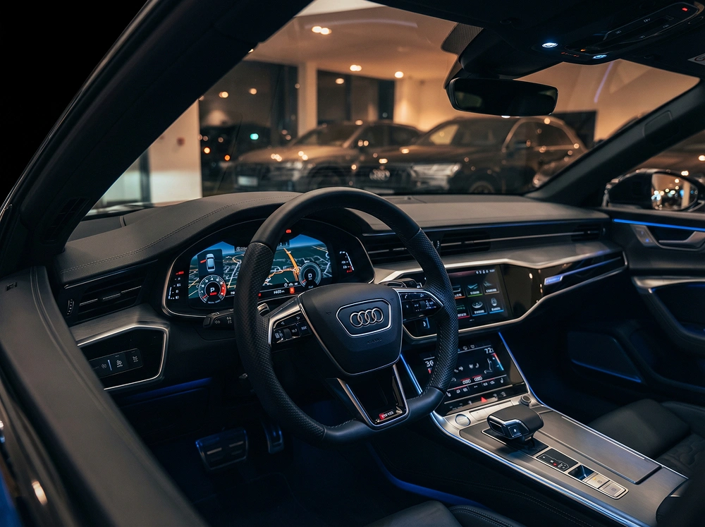 Luxus-Sportwagen bereit zur Miete, Symbol für flexible und exklusive Fahrerlebnisse